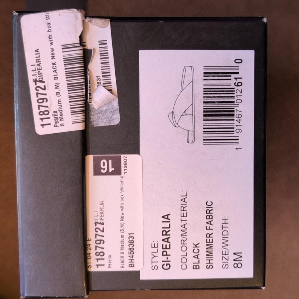 G.I.L.I. GI-PEARLIA BLACK SHIMMER FABRIC SLIDE ON SANDALS 8M NIB - Picture 4 of 10